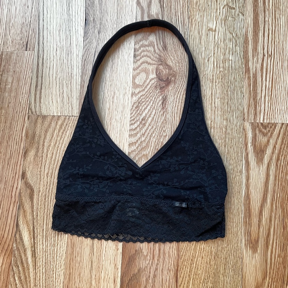 Calvin Klein Black Halter Bralette, size xs